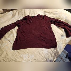 INC Pearl Arm Maroon Sweater size 1x
